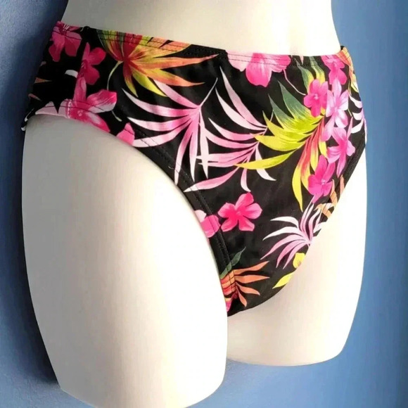 NWT Aqua Couture Multi-Color Tropical Swimwear Bikini Bottom Size 10 - Picture 2 of 5